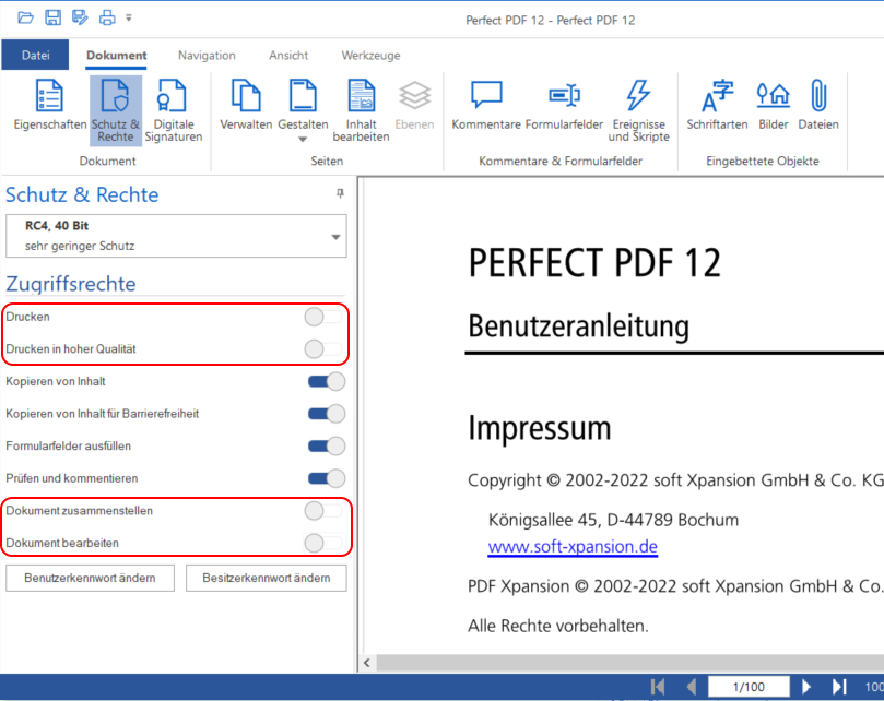 Zugriffsrechte in Dokumenten definieren Zugriffsrechte in Dokumenten definieren