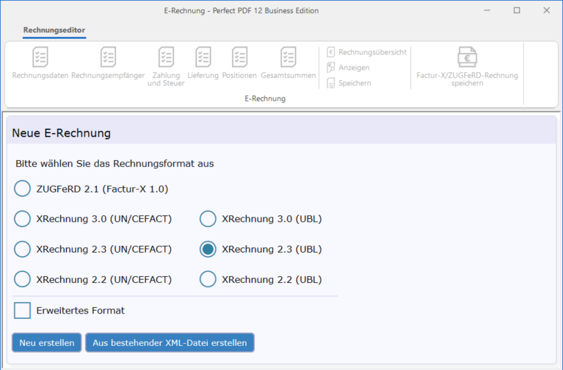 XRechnung erstellen