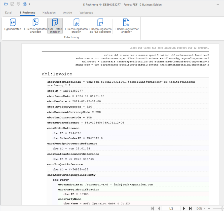 XRechnung viewer