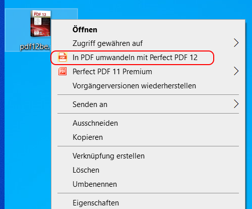 PDF aus dem Explorer konvertieren PDF aus dem Explorer konvertieren