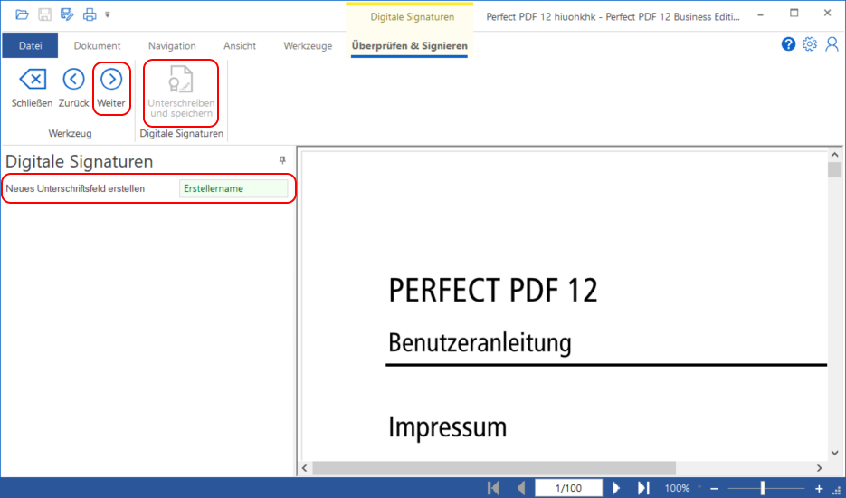 PDF Datei unterschreiben PDF Datei unterschreiben