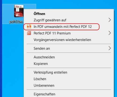 PDF aus dem Explorer konvertieren